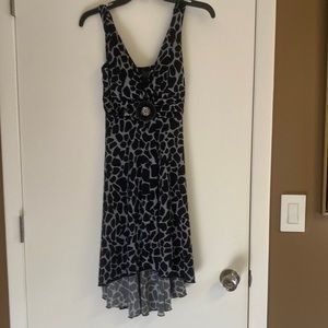 Black/Gray animal print, beaded circle